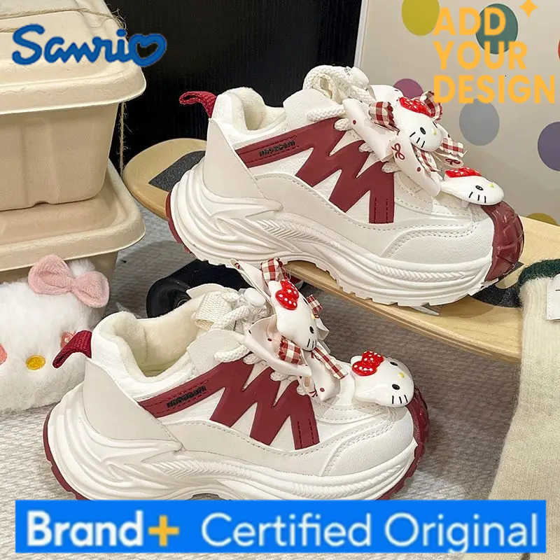 Sanrio Kawaii Hello Kitty Children Cute Cartoon Comfortable Warm Sports Shoes Anti Slip Thickened Shoes Flat Shoes Gift for Kids H251223