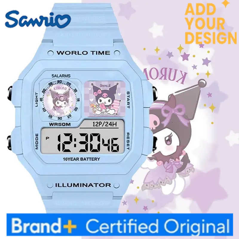 Sanrio Kuromi Cinnamoroll electronic watch for girls cute kawaii sports silicone luminous student toy watch holiday gift H251223