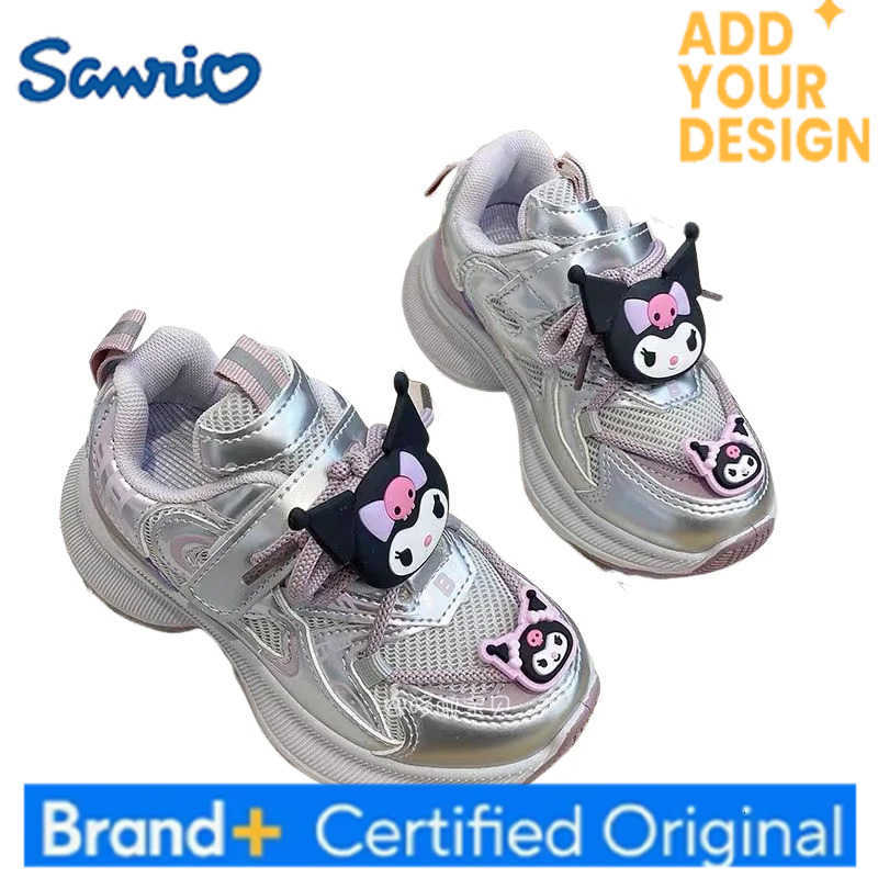 Sanrio Kuromi Sneakers Girl Autumn Winter Mesh Surface Ventilate Child Anti-Slippery Kawaii Anime Cartoon Fashion Casual Shoes H251223