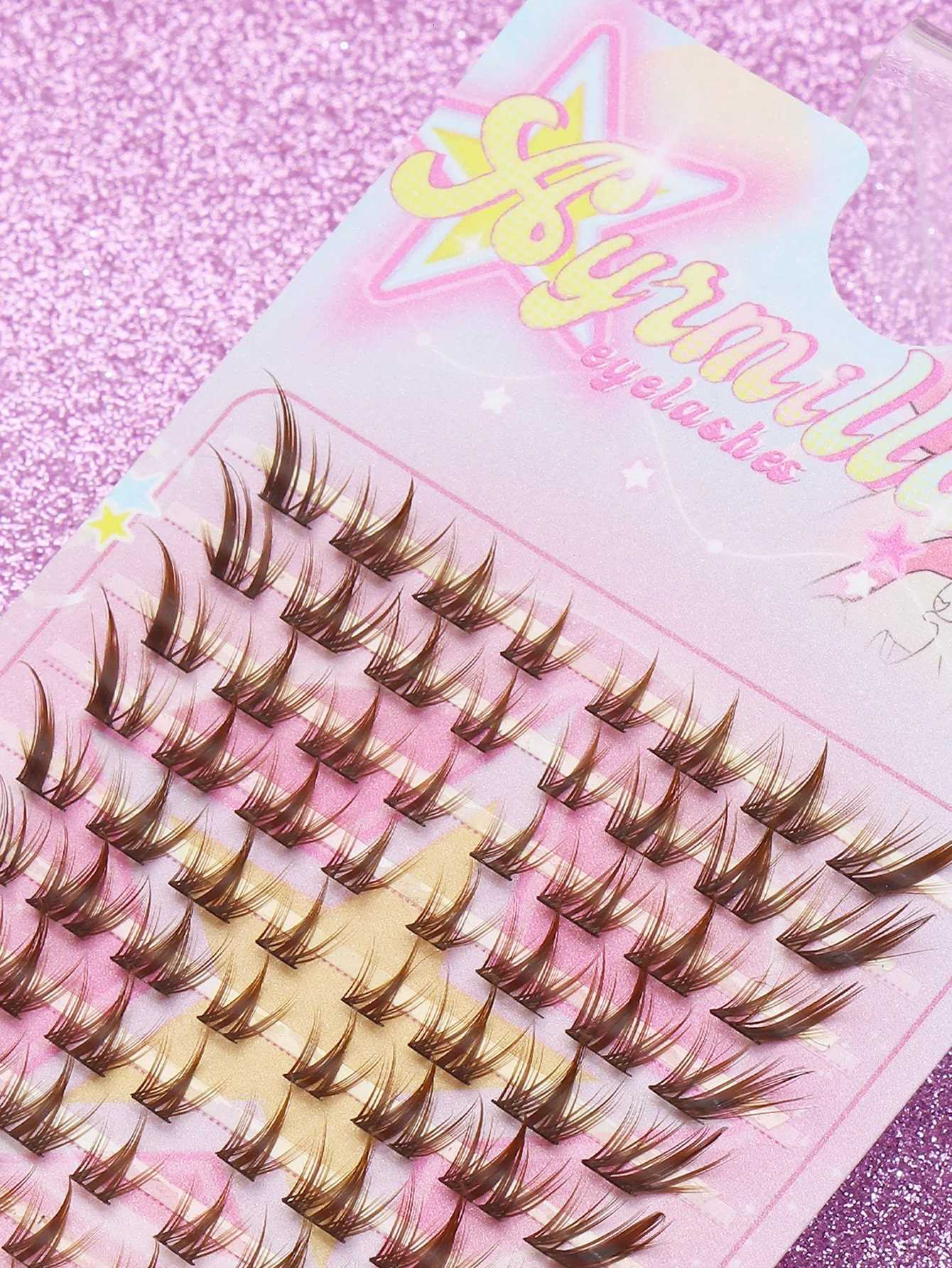AYRMILLA brown false eyelashes C curl individual 3D milk eyelashes natural look beginners wearingT251223