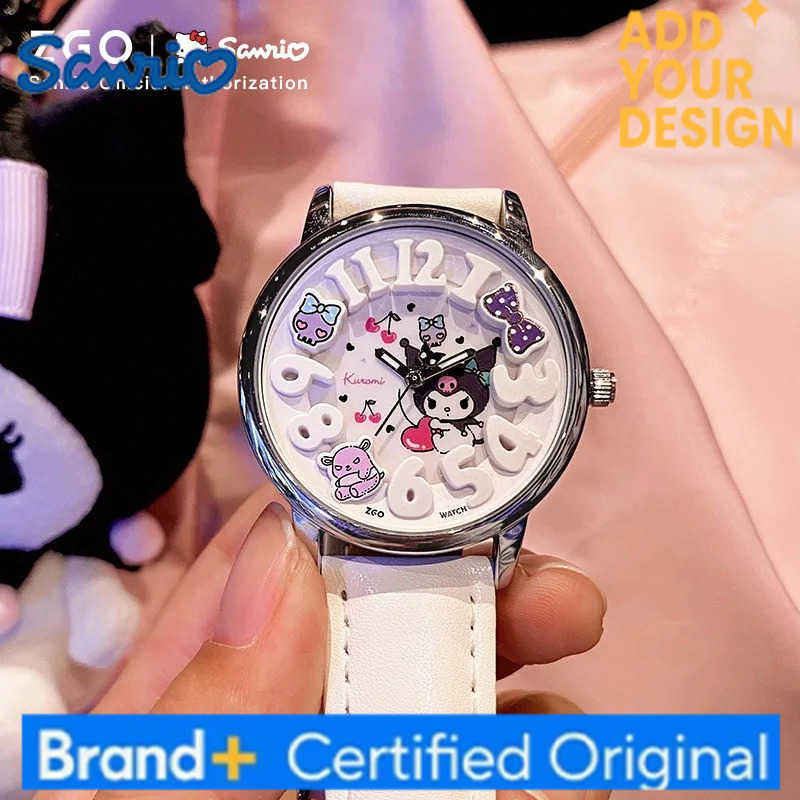Sanrio Kuromi ladies quartz watch leather strap cute waterproof watch for students gift 2130 H251223