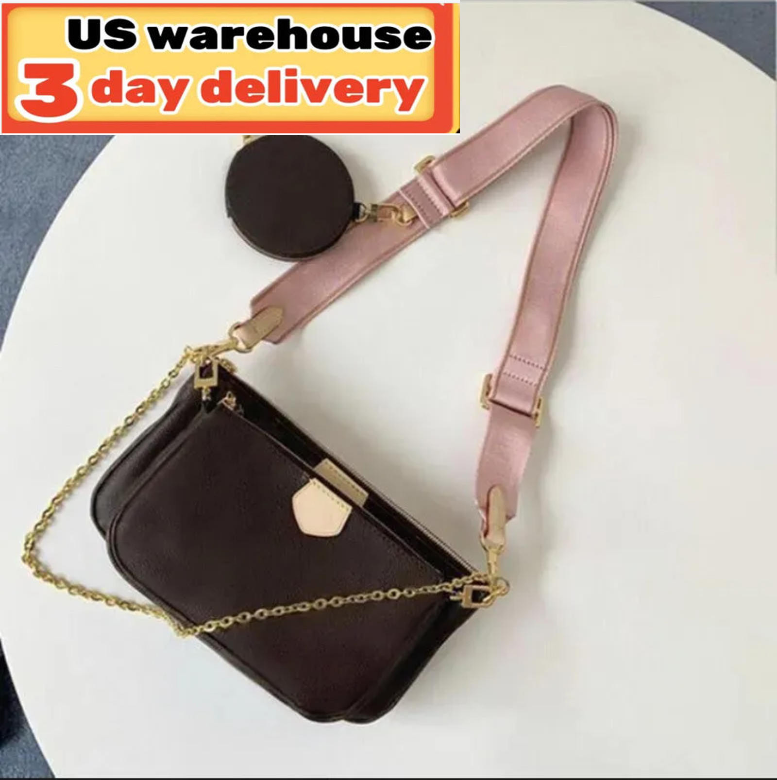 Pochette bag 3 pcs set with Date code Luxury crossbody handbag favo rite accessories wallet bags Women designer purses shoulder bags