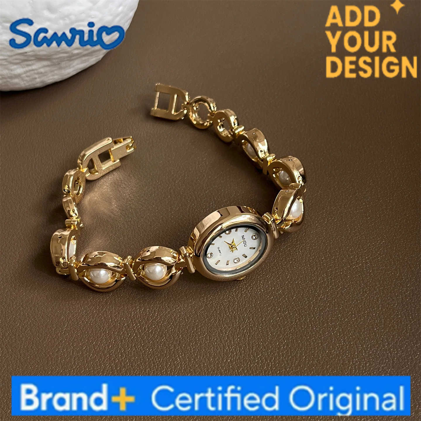 Sanrio Pearl white high-value bracelet watch sophisticated and elegant quartz watch for women high-end luxury womens wristwatch H251223