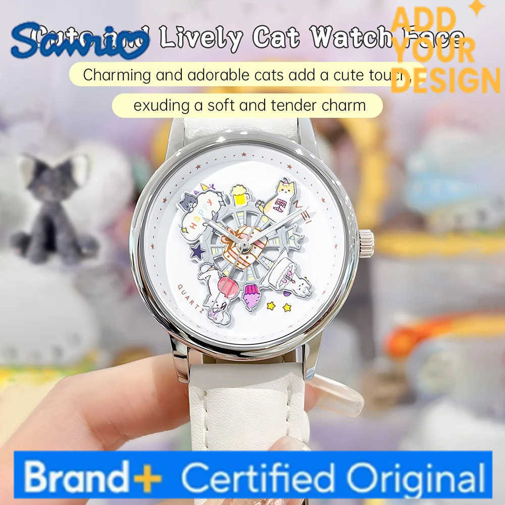 Sanrio SKMEI Cute Cartoon Cat Waterproof Watch 360 Turn Dial Quartz Movement Watches For Women Fashion Ladies Wristwatches Reloj Mujer H251223