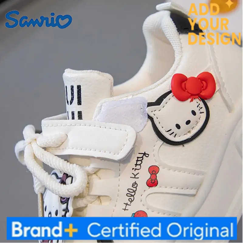 Sanrio Hello Kitty Girls Kawaii Sneakers Anime Spring Autumn New Cartoon Soft Bottom Shoes Casual Dirty Running White Shoes Comfortable H251223