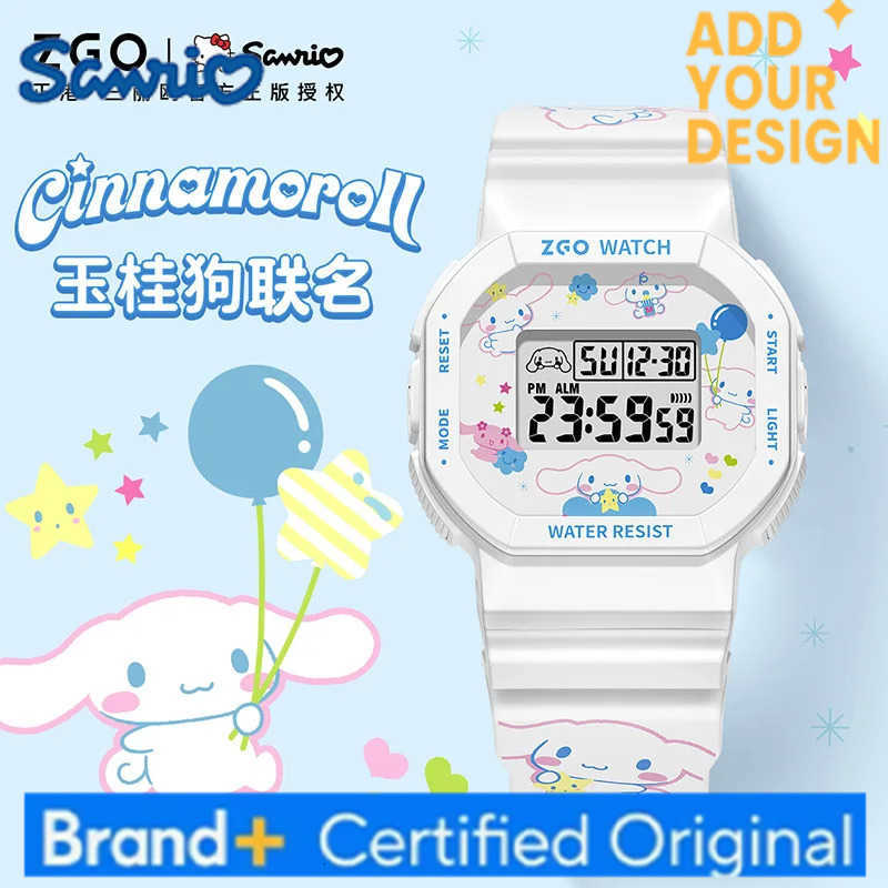 Sanrio Wristwatch for Female Block Table Cinnamoroll Waterproof Sports Electronic Watch Multifunctional H251223