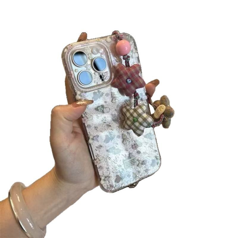 Ins Small Floral Jungle Little Purple Rabbit Chain for iPhone 16 Pro Max Apple 15 Phone Case 14 Women 13