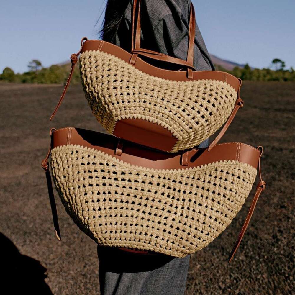 Raffias Straw cyme beach Designer tote bag Womens Man Luxury handbag Crescent Moon bag Fashion Leather clutch crossbody Dumpling shop vacation shoulder Wings bags