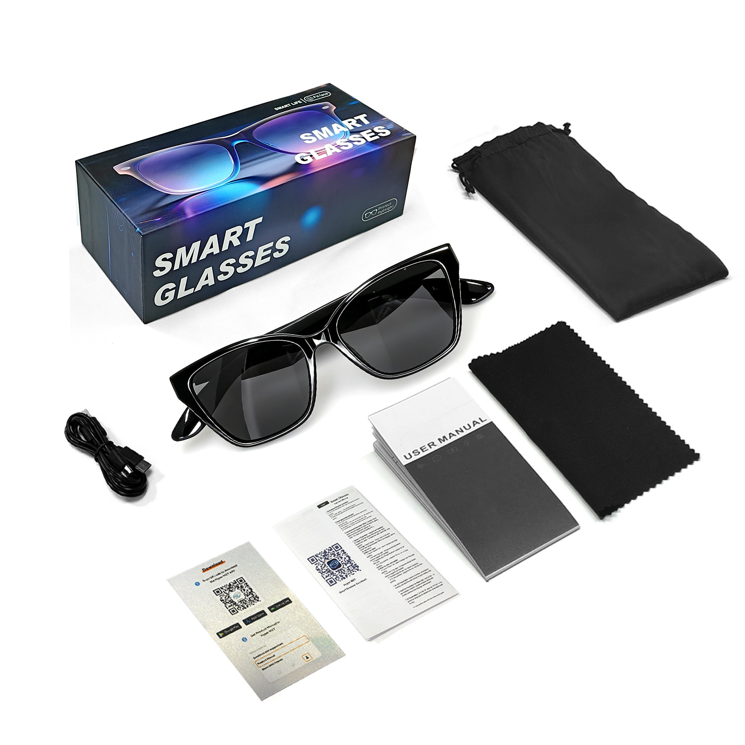New AI Translation Bluetooth Anti Blue Light Glasses Real time Translation in Over 100 Languages Smart Glasses for Music Listening and Calls