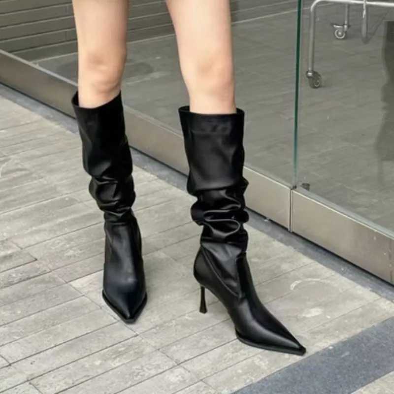 BCEBYL New Pointed Stiletto Non-slip Wear-resistant Comfortable Womens Shoes Sexy Elegant Solid Color Fashion High-heeled BootsT251223