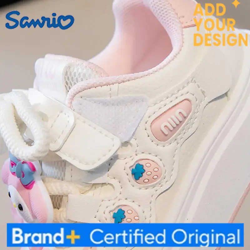 Sanrio My Melody Childrens Shoes Kawaii Cartoon New Anime Spring Autumn Casual Versatile Sports Soft Sole Princess White Shoes H2512231