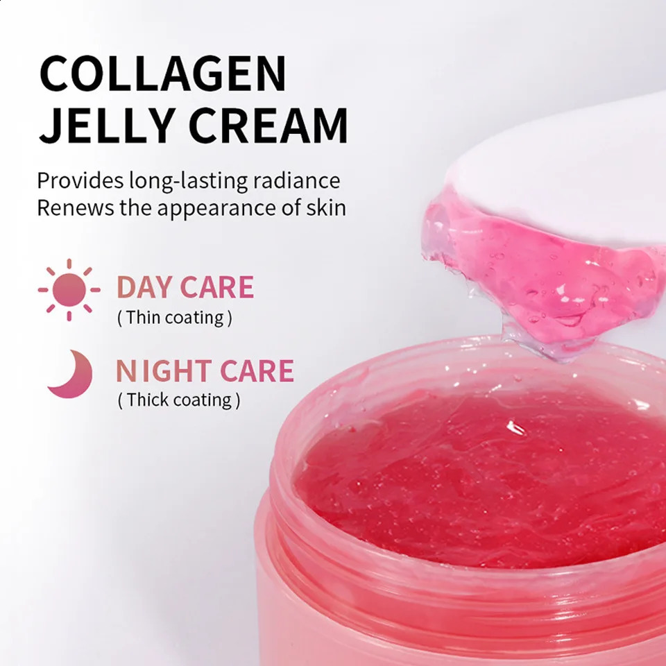 Collagen Jelly Cream with Niacinamide Moisturizing Tender Skin Care Shrinks Pores Brightens Face Korean with Spoon 100g 251216