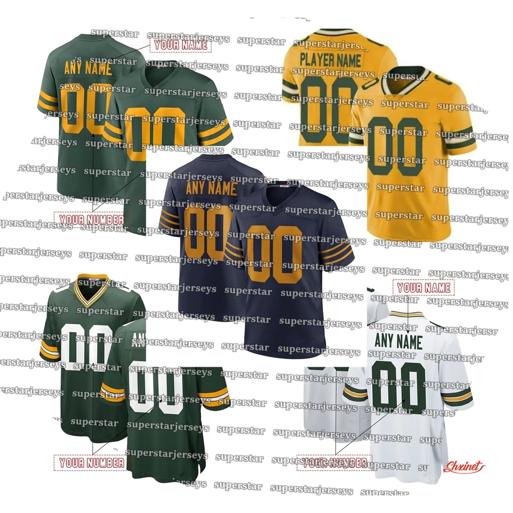 NEW Football Jersey Custom Josh Jacobs Matthew Golden Tucker Xavier McKinney Jayden Reed Romeo Doubs 85 Kraft 52GARY 10 Love 1 PARSONS Shxinet