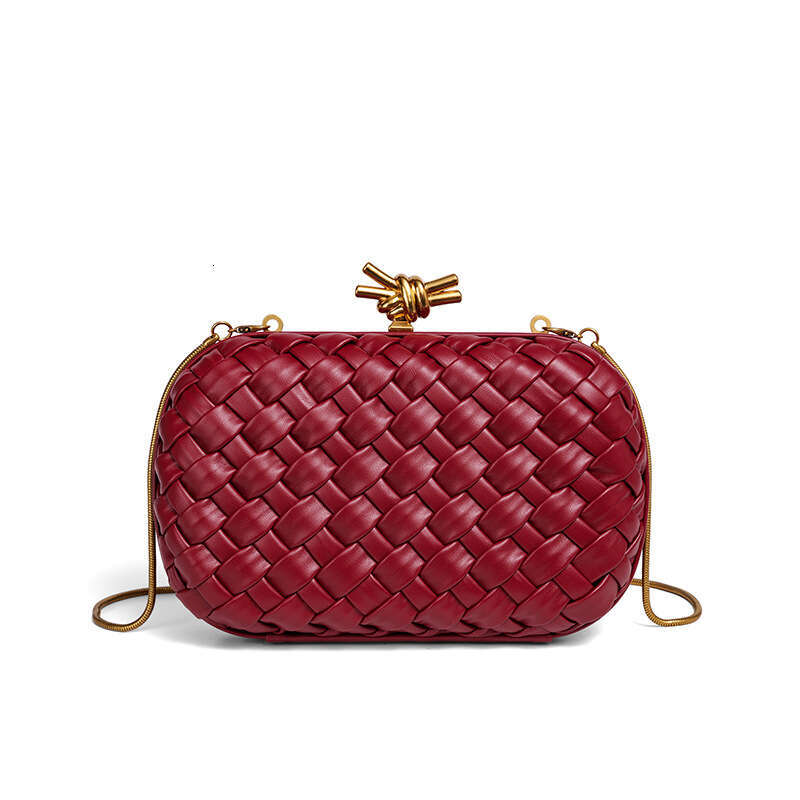European and American Cross-Border Exclusive New Handwoven Fashion Evening Clutch B Brand Woven Handbag Shoulder Bag
