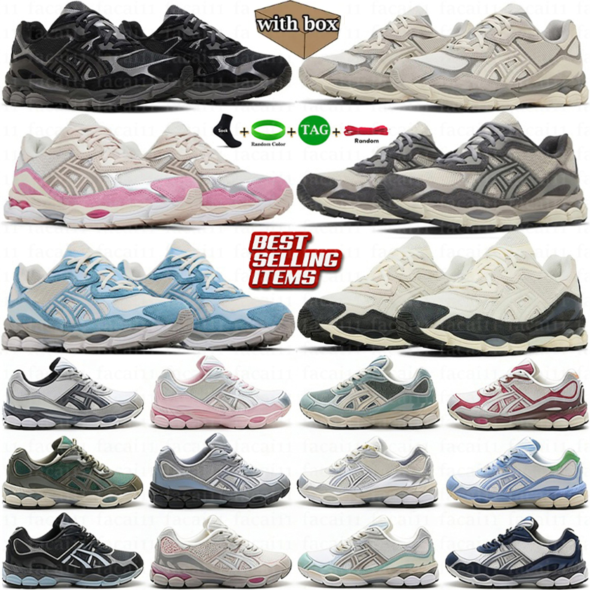 With Box gels nyc Designer Running shoes for men women Black Pink mens sneakers trainers outdoor sports Size US 5.5-12.5