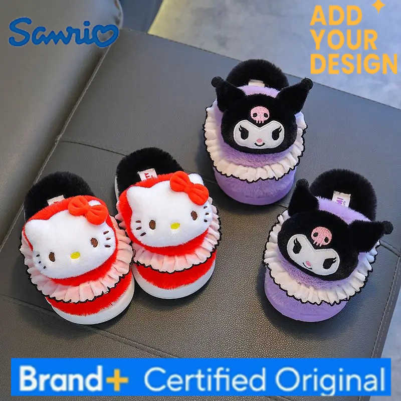 Sanrio Kuromi Cinnamoroll Pendant Kawaii Lovely Doll Warm Slipper Cute Cotton Indoor Home Wear Shoes Christmas Gifts Toys H251223