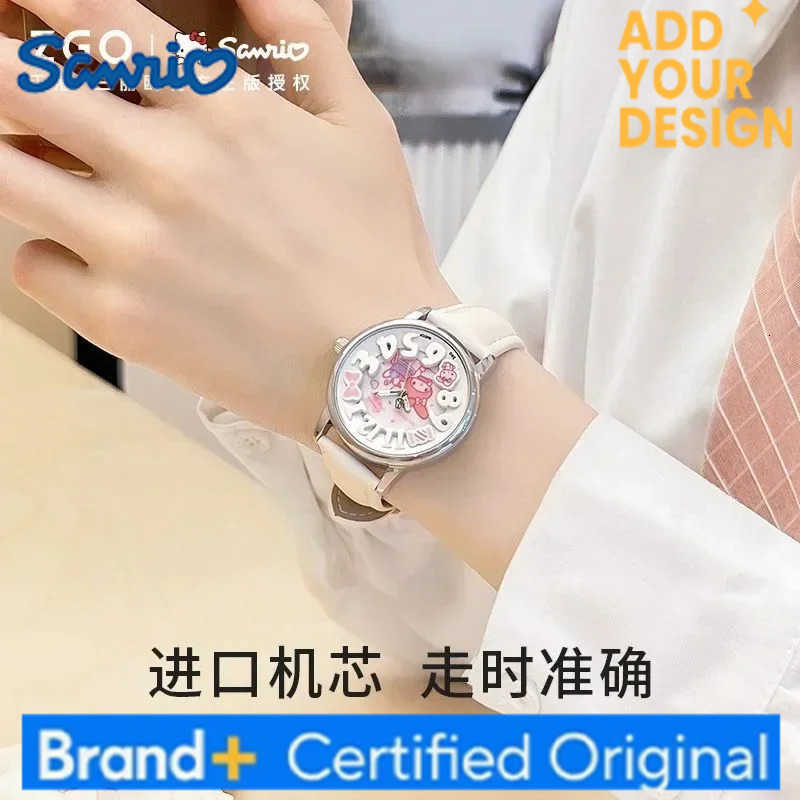 Sanrio Hello Kitty Luminous Watch Girls Melody Cinnamoroll Quartz Watches Childrens Birthday Gifts H251223