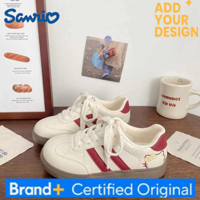 Sanrio Spring Autumn Womens Retro German Training Shoes Cute Cat Embroidery Casual Campus Lightweight Sneakers Girls Fashion Shoes H251223