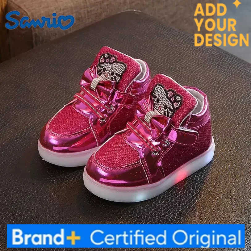 Sanrio New Disney Children Luminous Shoes Boys Girls Hello Kitty Shoes Flashing Lights Fashion Sneakers Toddler Little Kid LED Sneakers H2512231