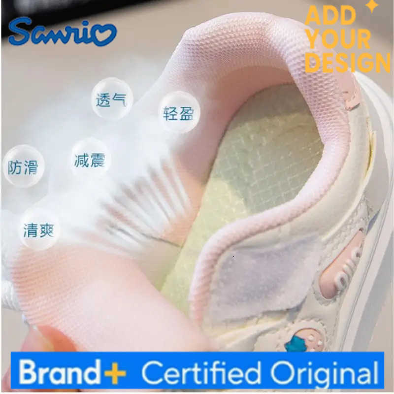 Sanrio My Melody Childrens Shoes Kawaii Cartoon New Anime Spring Autumn Casual Versatile Sports Soft Sole Princess White Shoes H251223