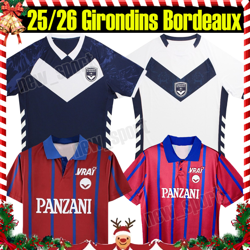 25 26 Girondins Bordeaux Soccer Jerseys OPENDA ETONDE VILLETTE SHAMAL MERDJI TRICHARD JOUSSELIN Men Kids Kit Socks Football Shirts