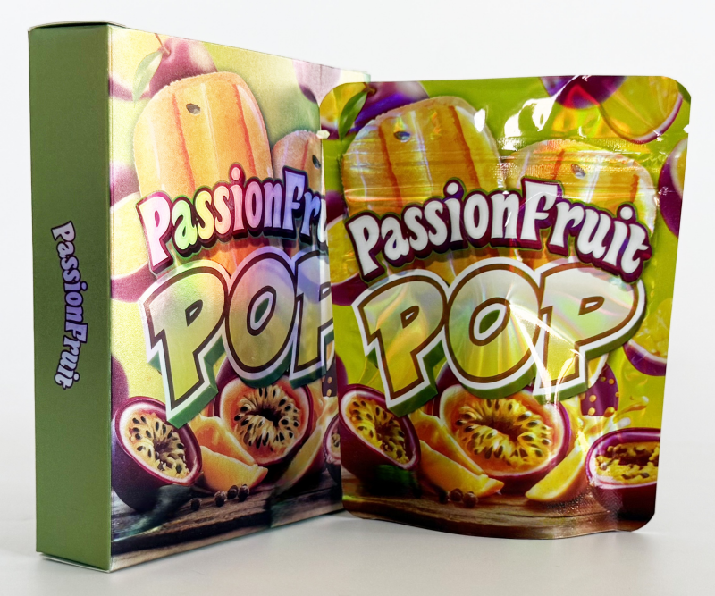 custom printed mylar bag with box combo 3.5 inch 1/8oz cali style foil pouch smell proof packaging food storage