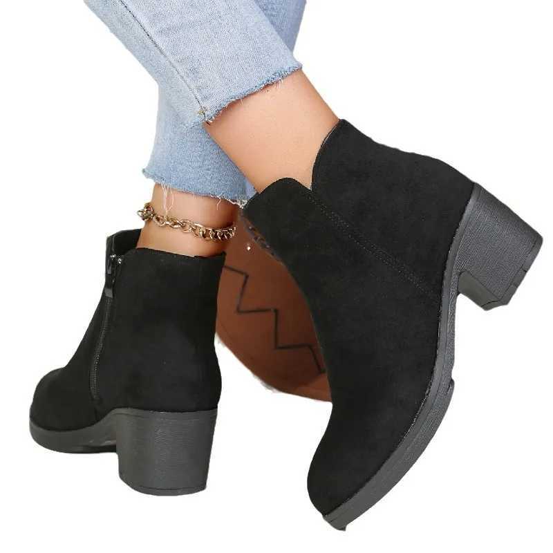 Fashion Med-Heel Women Short Boots Casual Thick Soled Warm Winter Anti-Slip Ankle Boots Multiple Colors Shorts Shoes for WomenT251223