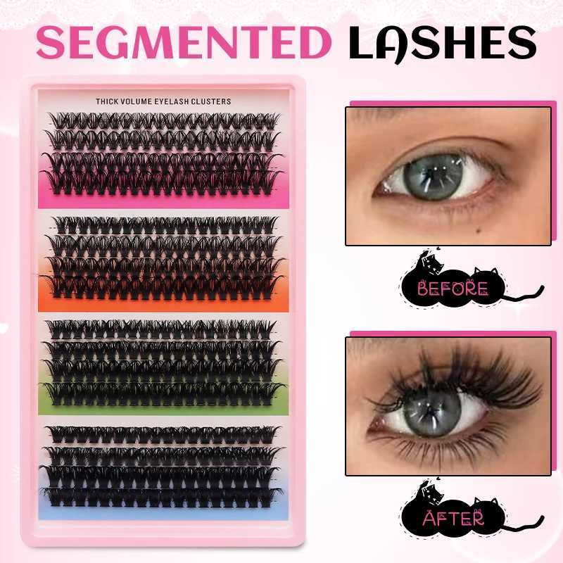 DINGSEN 16 rows Cluster Lashes 406080100P Mixed DIY Individual Eyelashes Thick Tray DIY Eyelash Extension Wispy Volume EyelashesT251223