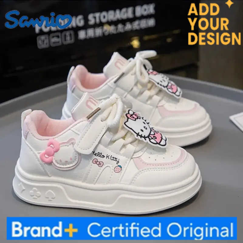 Sanrio Hello Kitty Girls Kawaii Sneakers Anime Spring Autumn New Cartoon Soft Bottom Shoes Casual Dirty Running White Shoes Comfortable H2512231