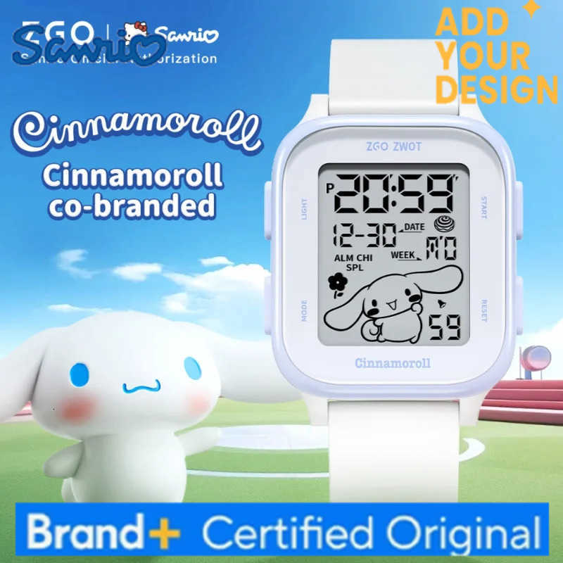 Sanrio Cinnamoroll Kids watch For girls students Cute simple style Waterproof square digital electronic watch Gift 878 H251223