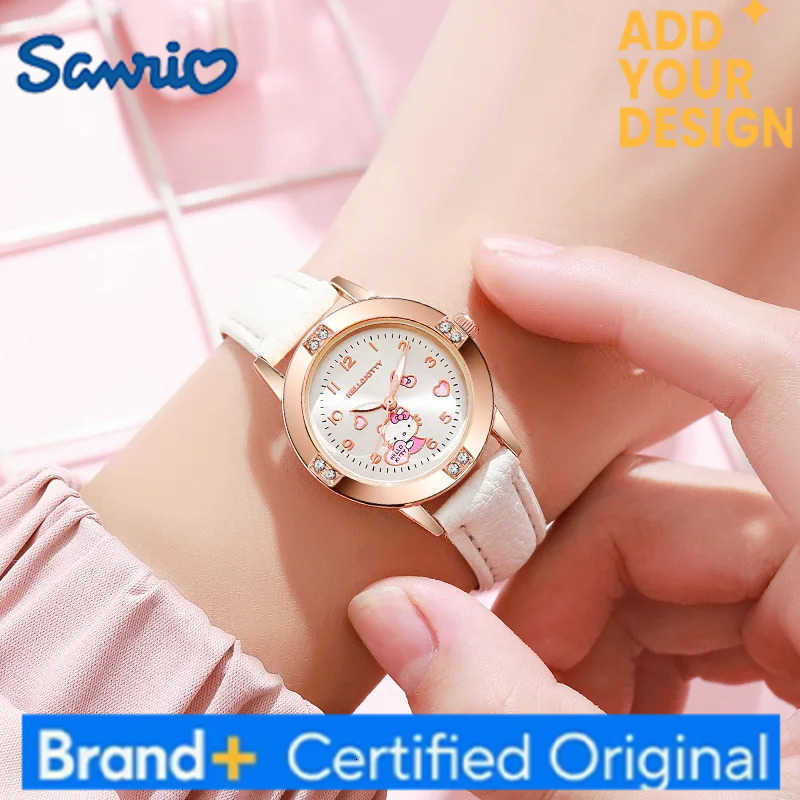 Sanrio Hello Kitty Childrens Belt Watch Anime Character Student Exam Watch Womens Quartz Outdoor Sports Watch Birthday Gift H251223