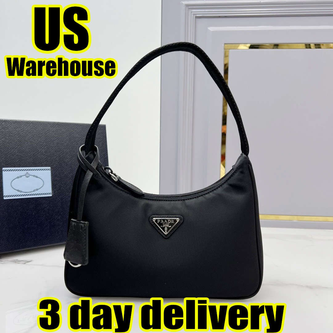 Re-Editi0n 2000 Designer Handbags Luxury Bags Wallets Shoulder Underarm bag Bags High-Quality Tote Bags Fashion Recycled Nylon Bags Classic Silver Buckle Black Bags