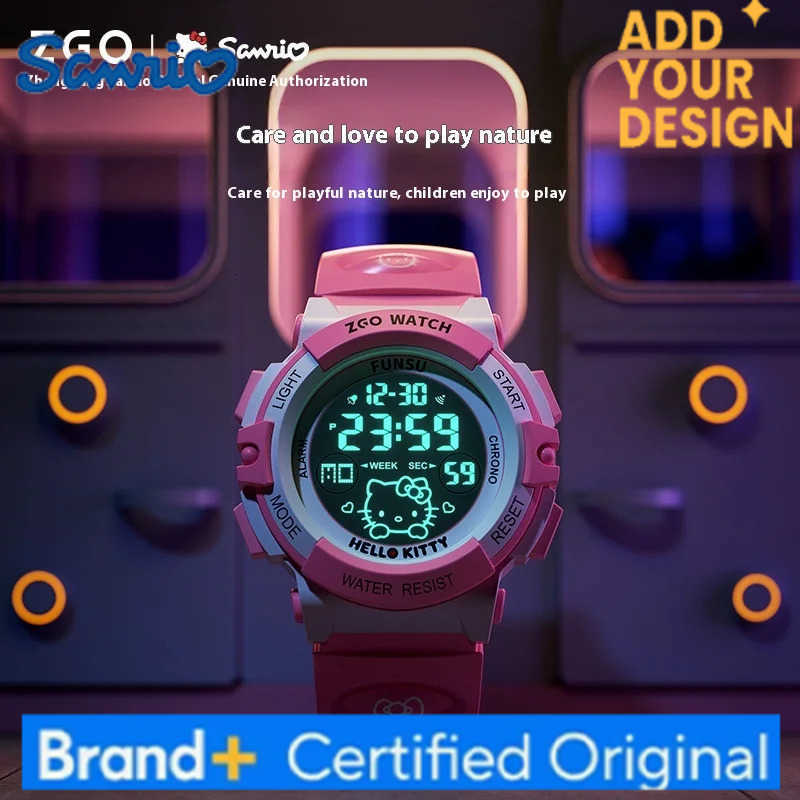 Sanrio Hello Kitty Watch Sports Waterproof Luminous Digital Watch Gifts For Female Students Kawaii Kids Watch Gift Toy Watch H251223