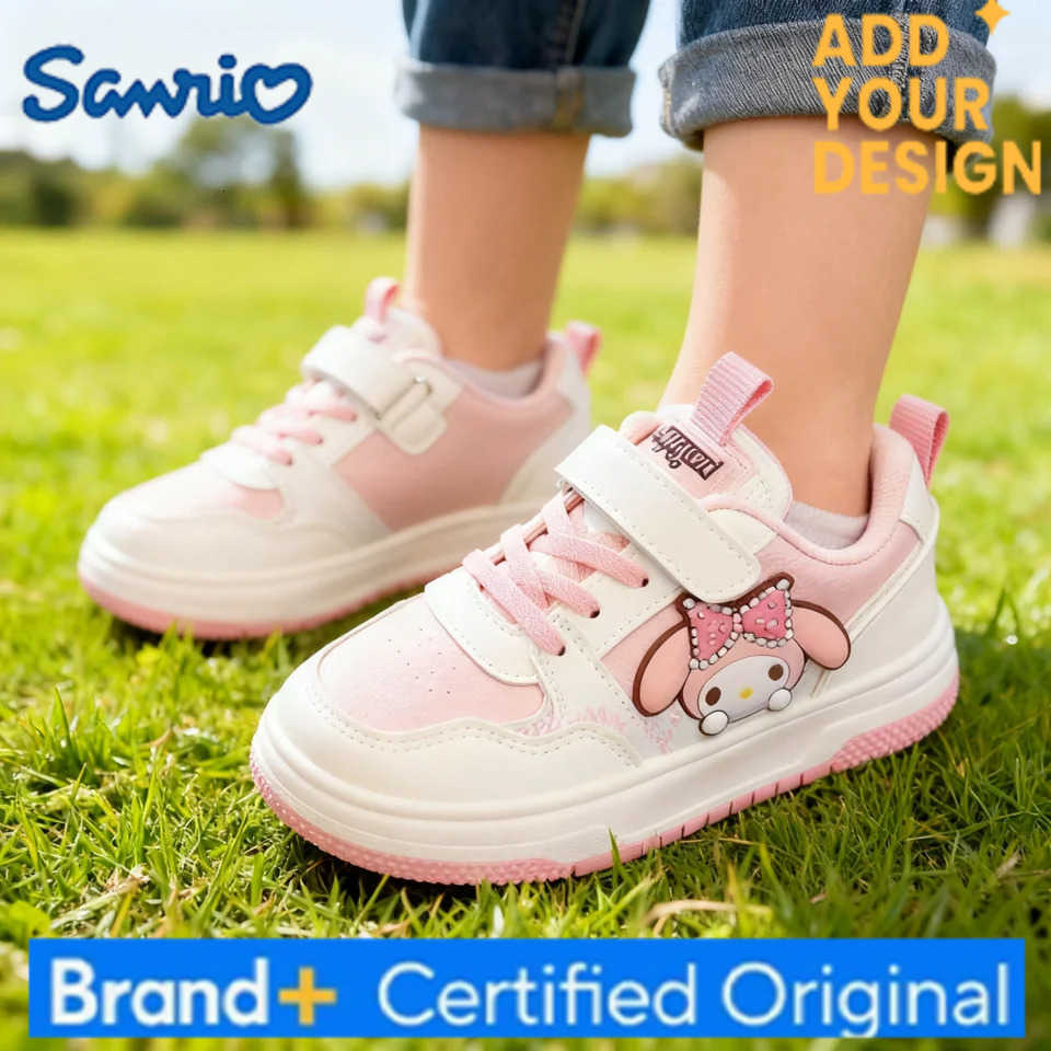 Sanrio KidsCasual Shoes Sneakers Cartoon PU Leather Spring Autumn Sports Shoes For Children Anti-slip Pink Pruple Shoes Size 22-36 H2512231