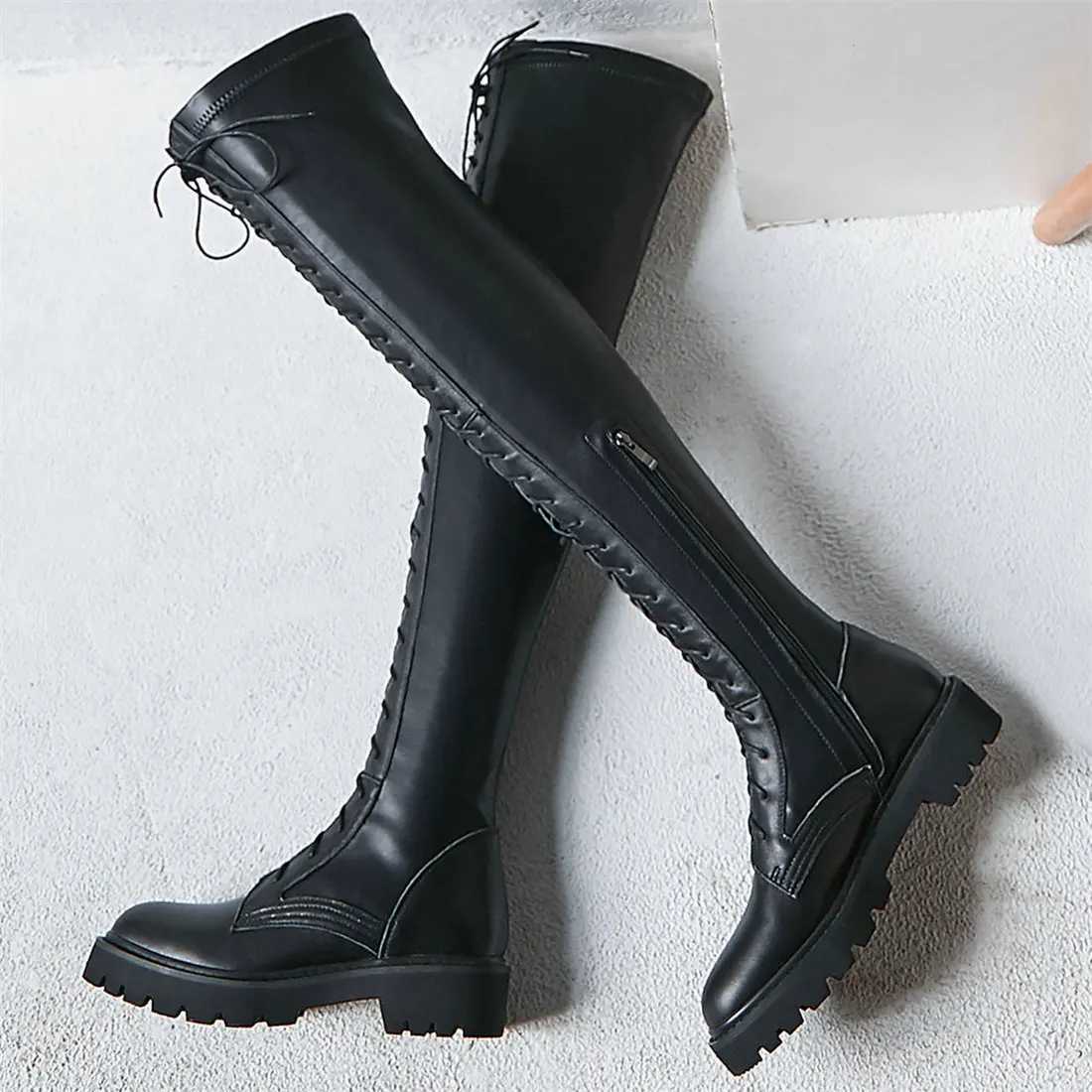 Winter Platform Pumps Shoes Women Plus Size 46 47 48 49 50 Over the Knee High Snow Boots Casual Shoes Big Size 42 43 44 45 ShoesT251223