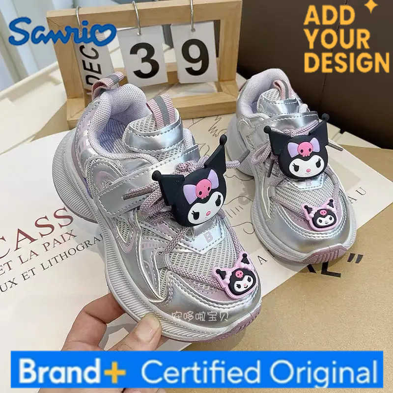 Sanrio Kuromi Sneakers Girl Autumn Winter Mesh Surface Ventilate Child Anti-Slippery Kawaii Anime Cartoon Fashion Casual Shoes H251223