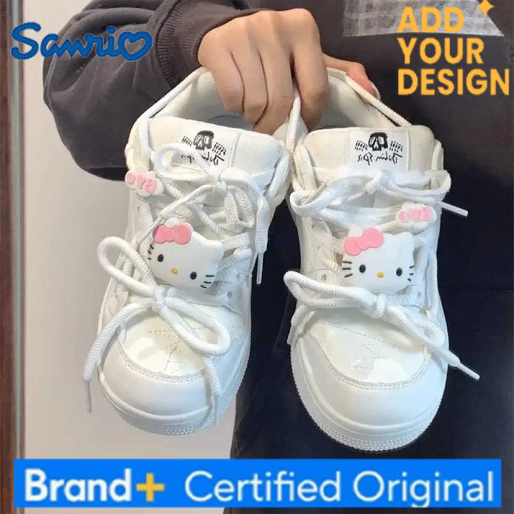 Sanrio New Sanrios Kawaii Hello Kitty Shoes Female Cartoon Anime Thick Bottom Plate Shoes Cute Girls Student Womens Casual Sneakers H251223