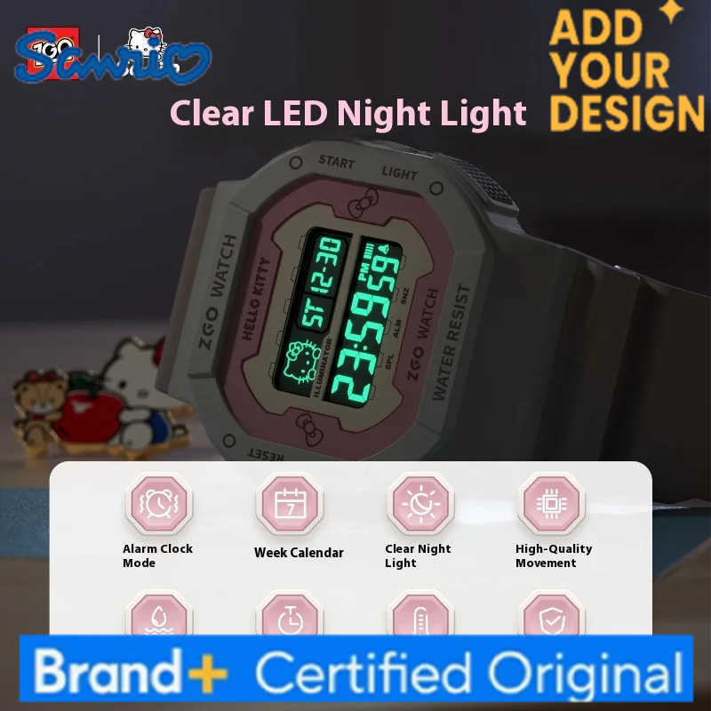 Sanrio Hello Kitty Student Watch For Girls - Waterproof Sports Timepiece For Primary And Secondary School Pupils Anime-Themed H251223
