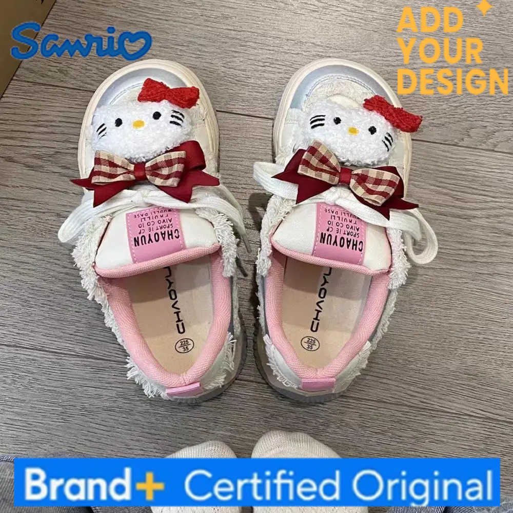 Sanrio Cute Sneakers Hello Kitty Sports Shoes Anime Kawaii Cartoon Women Leisure Shoes Cute Thick Soled Shoes Sweet Girls Student Shoes H251223