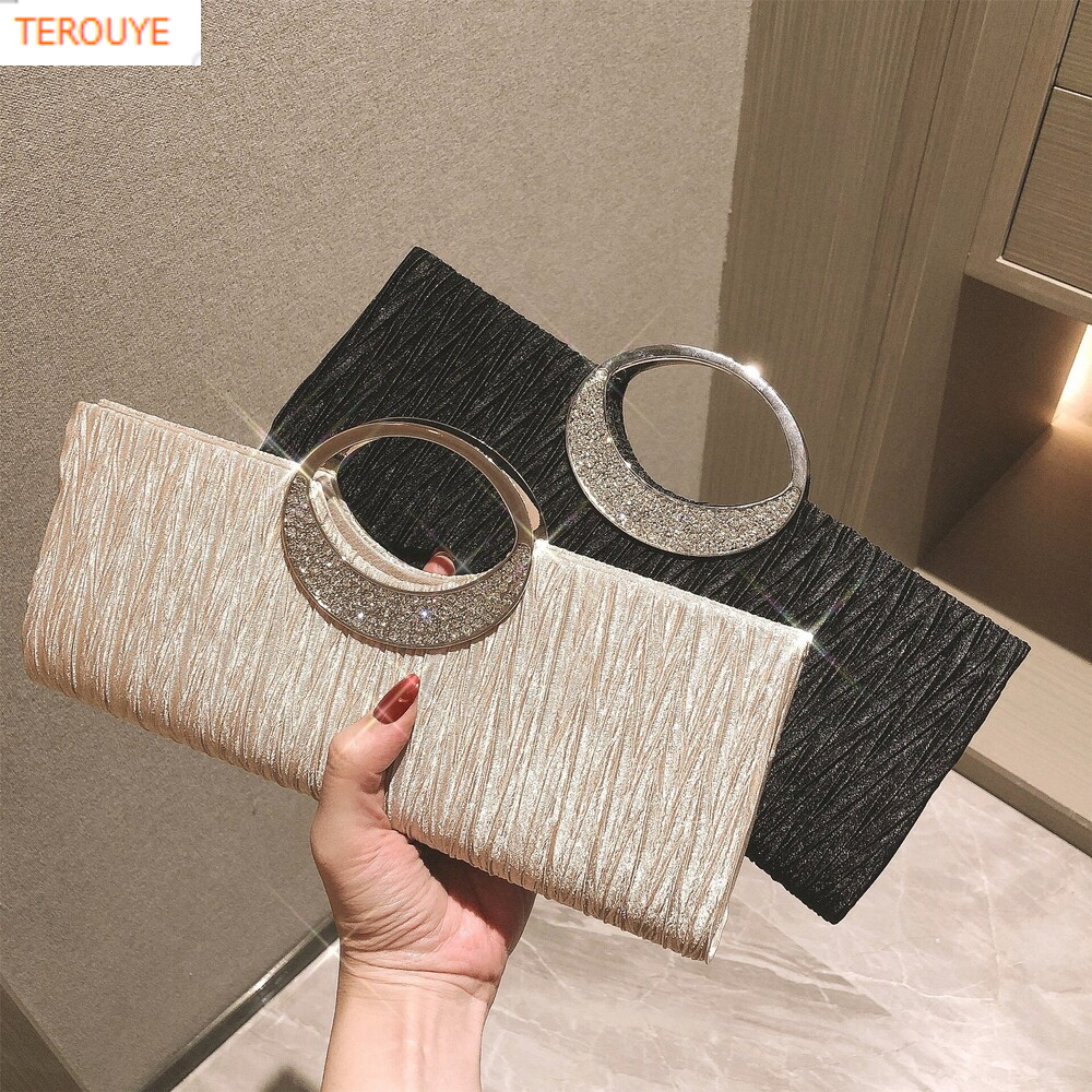 TREOUYE autumn new light luxury elegant handbag niche design diamond inlaid fashionable women's handbag trendy wallet
