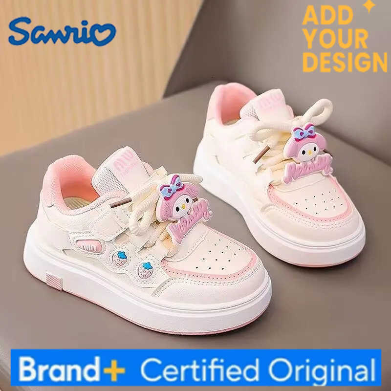 Sanrio KidsCasual Shoes Sneakers Cartoon My Melody PU Leather For Girls Anti-slip Velcro Breathable Pink Pruple Shoes Size 28-37 H251223