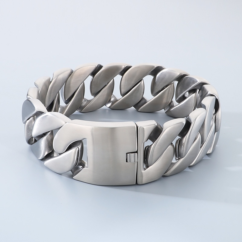 43mm Hip Hop Miami Cuban Chain Necklace Solid Stainless Steel Heavy Strong Choker Collar Jewelry