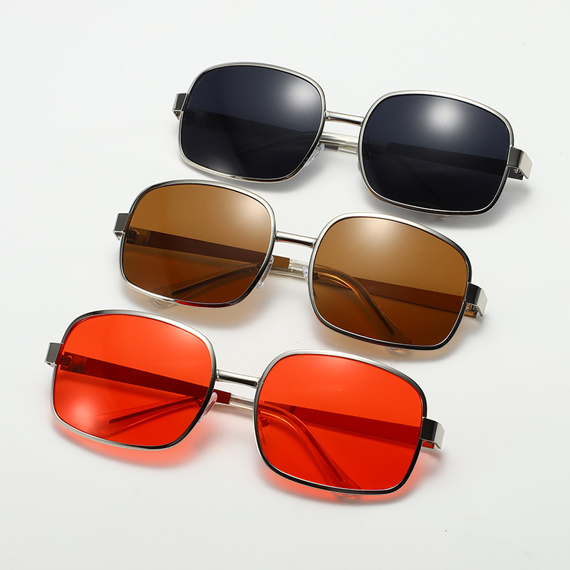 New Arrival Metal Oversized Frame Sunglasses for Men and Women Cross Border Bestseller Driving and Sun Protection Glasses Retro Square-Round Frame Sun