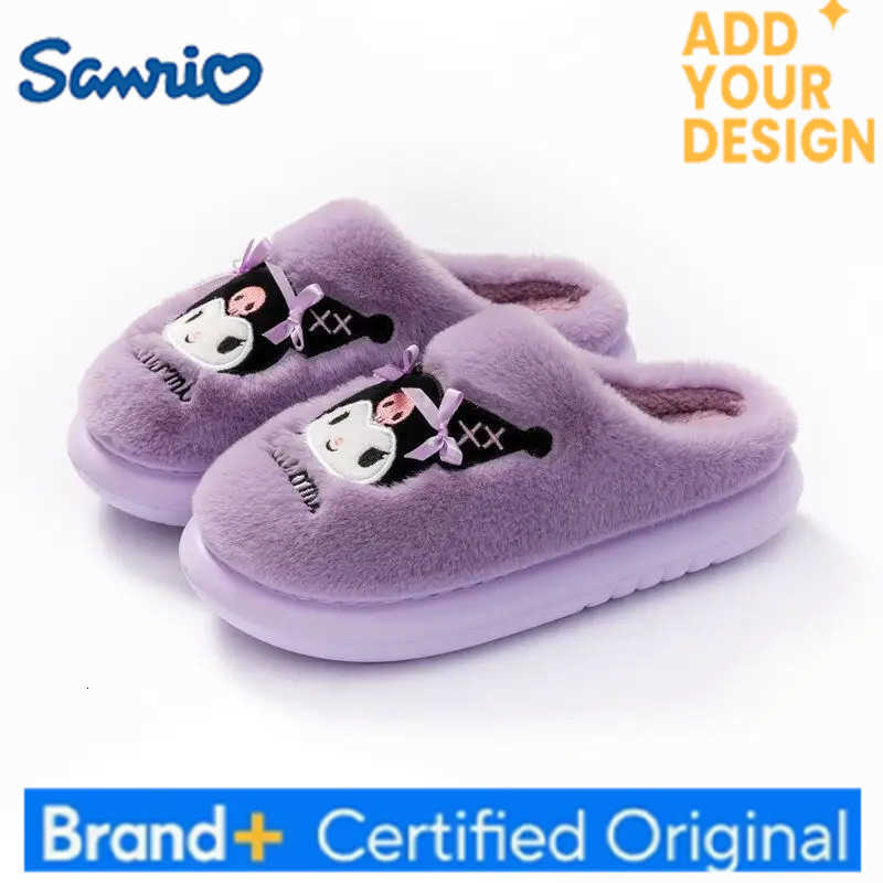 Sanrio Hello Kitty Cotton Slippers Girl Winter Indoor Keep Warm Child Kawaii Anime Cartoon Fashion New Style Casual House Shoes H251223