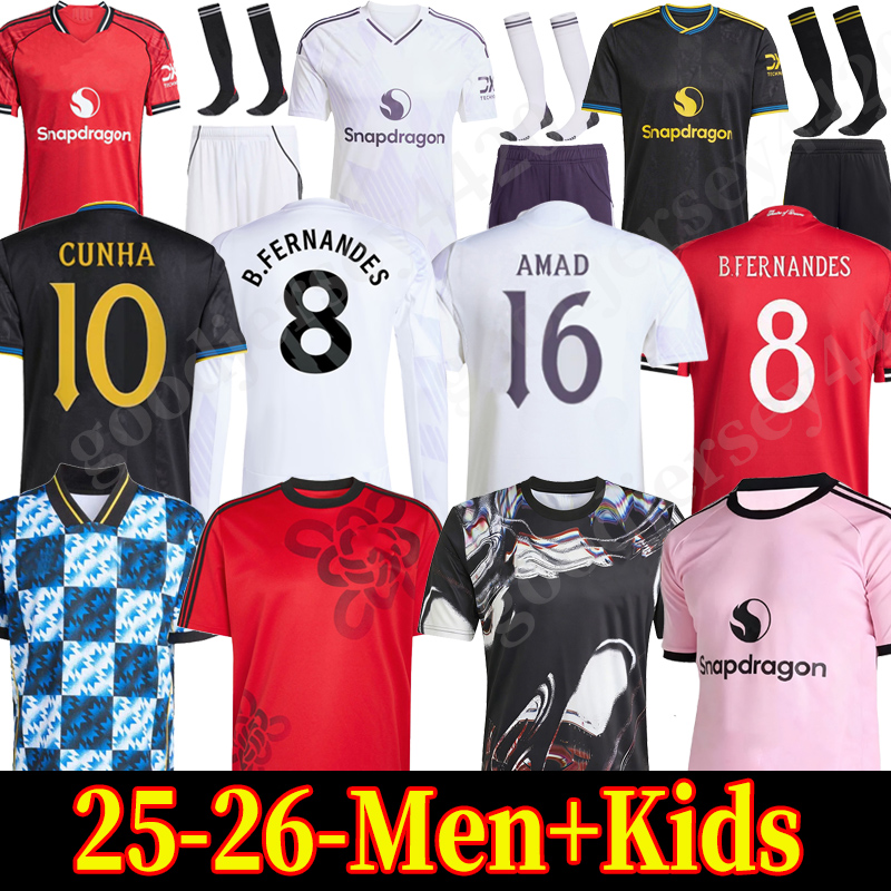 25 26 MAN CUNHA Soccer Jersey AMAD SESKO MAINOO MOUNT goalkeeper unted football tops shirt MARTINEZ FERNANDES UNTED MBEUMO Kids Child kit retro short Sleeve jerseys