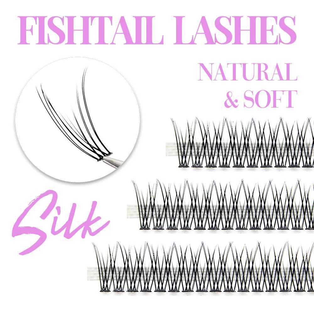 MUYD 120pcs Premium Mink Individual Fishtail Eyelash Extension Natural 3D Cluster Eyelashes Professional Makeup Flared LashesT251223