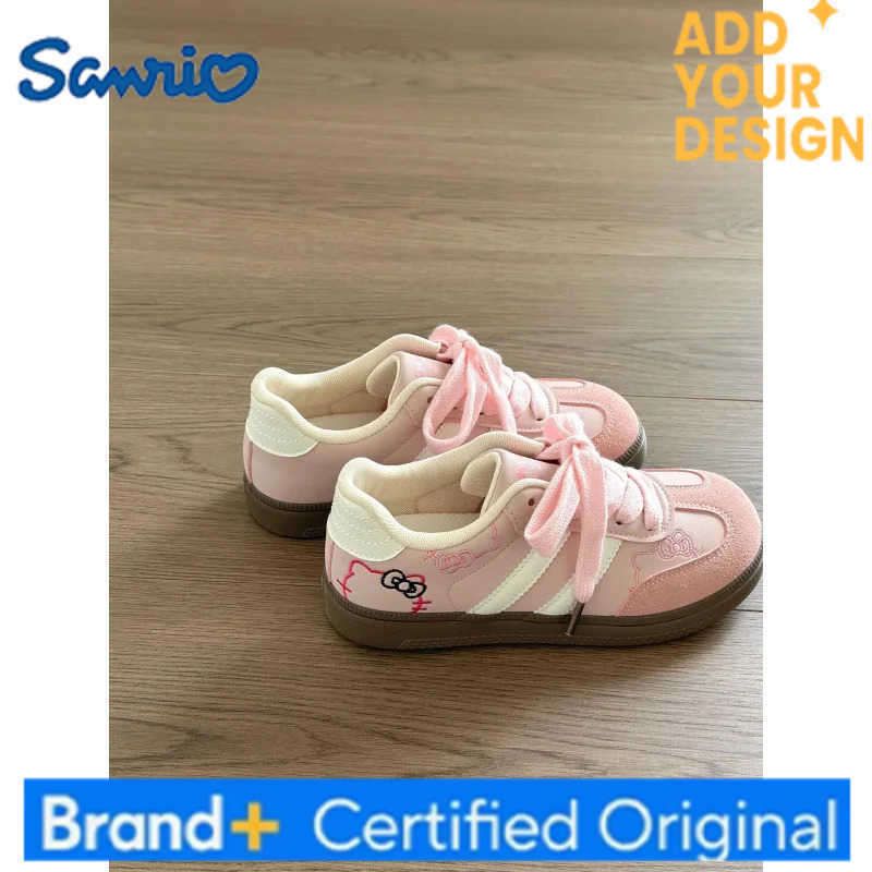 Sanrio Hello Kitty Sneakers Board Shoes Cute Cozy Y2K Style Pink Thick Soled German Training Embroidery Casual Retro Girls Niche Design H251223