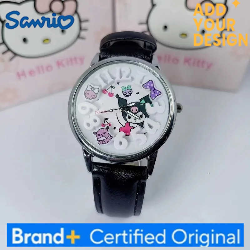 Sanrio New ChildrenS Cartoon Kuromi Belt Quartz Watch Girl Luminous Watch Birthday Gift Trinket H251223