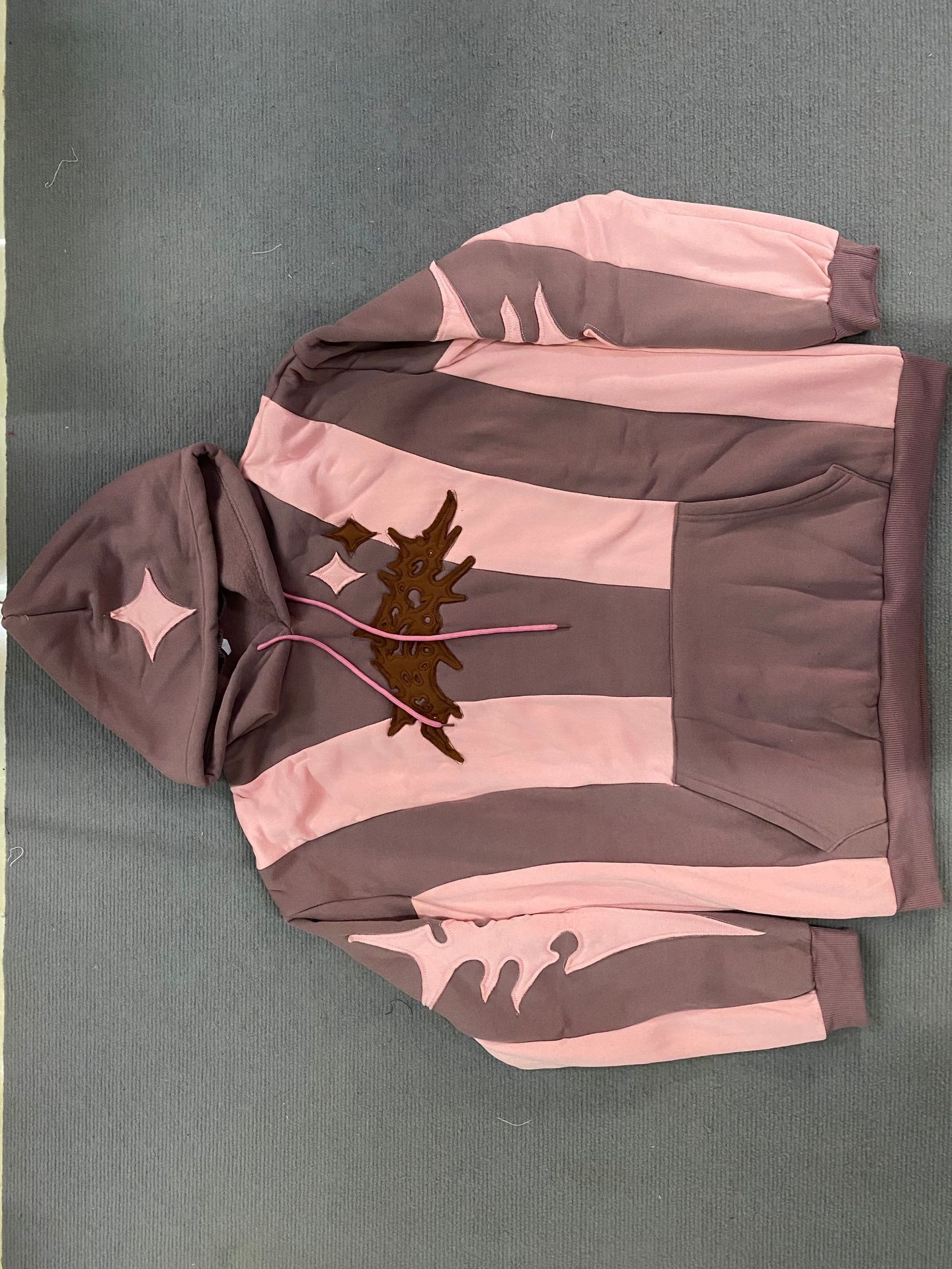 Retro Gothic Patch Letter Oversized Hoodie Womens Y2K Harajuku Hip-Hop Casual Joker Sweatshirt Street Wear 241231