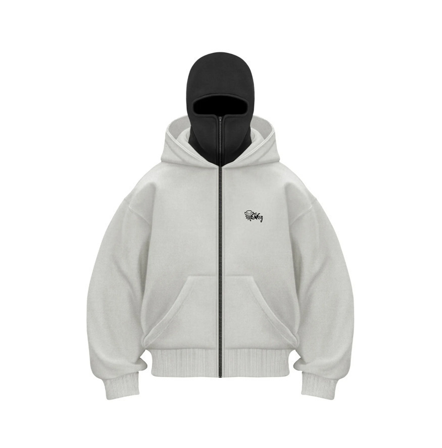 2025 American Trendy Brand Double-Hood Zip-Up Jacket Hooded Cardigan Sweatshirt Couple Style Windproof Streetwear
